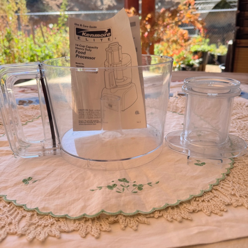 Kenmore Elite 100.90002 100.94012 14 Cup Food Processor Bowl Feed Chute